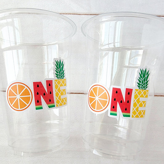 ONE Twotti Frutti Party Cups Fruit Party Cups Luau Party Decorations Fruit Birthday Party Cup Pineapple Tutti Fruity Birthday Party
