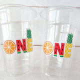 ONE Twotti Frutti Party Cups Fruit Party Cups Luau Party Decorations Fruit Birthday Party Cup Pineapple Tutti Fruity Birthday Party