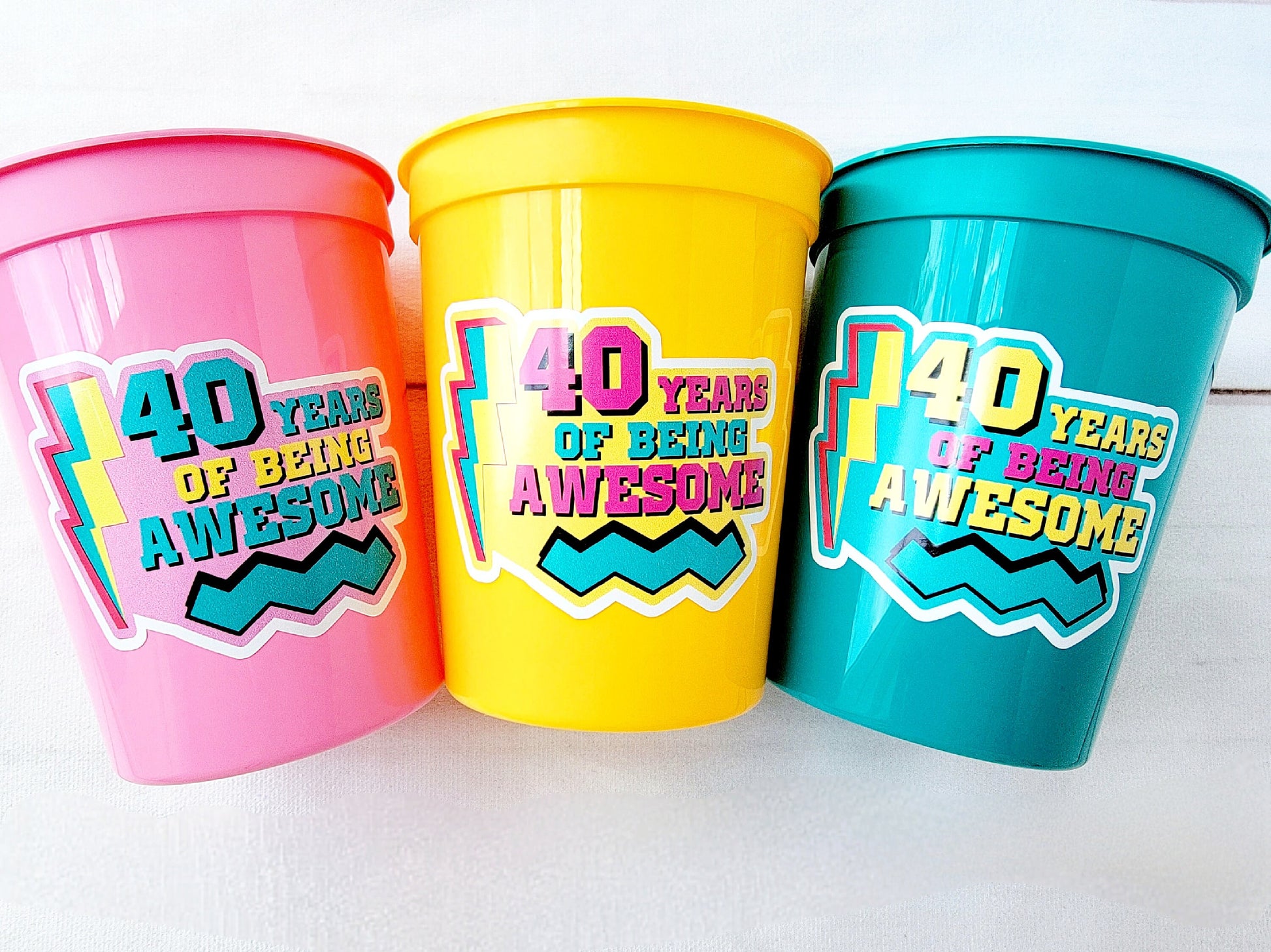 40th PARTY CUPS - Best of 1985 40th Birthday Party 40th Birthday Favors 40th Party Cups 40th Party Decorations 1985 Birthday 80's Party Cups