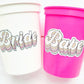BRIDE and BABE Party Cups - Bachelorette Party Cups Hot Pink Wedding Cups Bachelorette Party Favors Bride Babes Wedding Gifts Bridesmaids