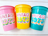 50th PARTY CUPS - Vintage 1973 50th Birthday Party 50th Birthday Favors 50th Party Cups 50th Party Decorations 1973 Birthday Party Cups 50th