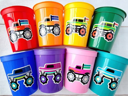 MONSTER TRUCK PARTY Cups - Monster Truck Treat Cups Monster Truck Birthday Monster Truck Party Monster Truck Party Favors, Monster Truck Cup