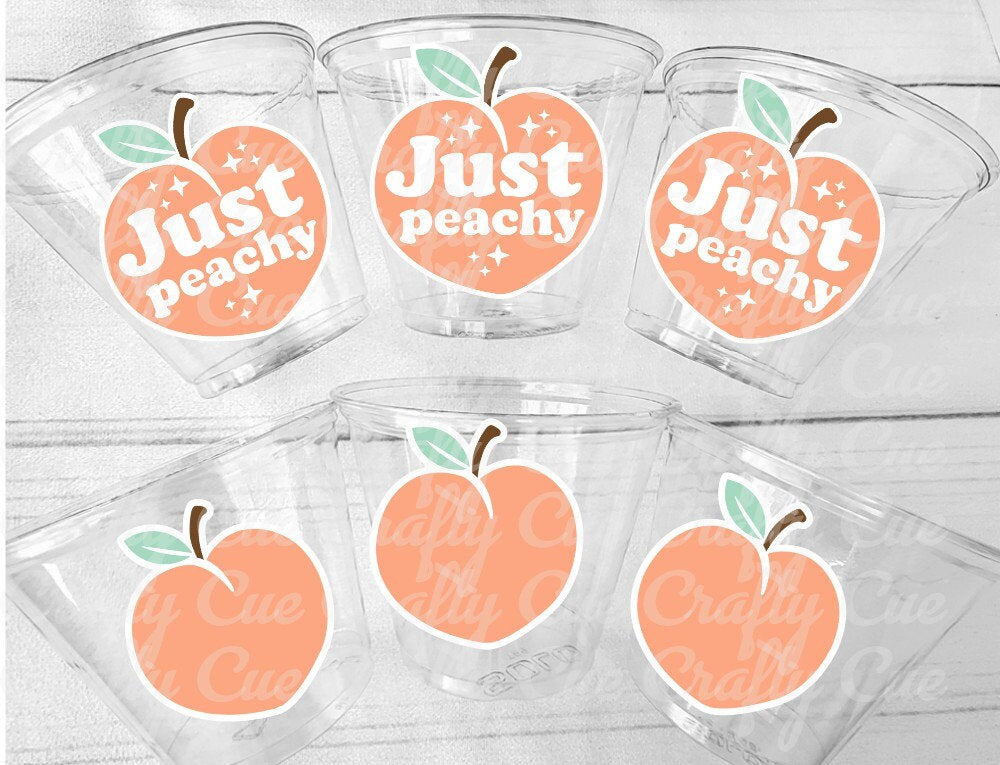 PEACH PARTY CUPS- Peach Birthday Party Peach First Birthday Peach 1st Birthday Peach Party Decorations Peach Party Supplies Just Peachy Cups