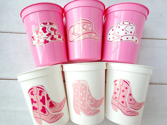 COWGIRL PARTY CUPS - Cowgirl Cups Cowgirl Party Decorations Cowgirl Baby Shower Decorations Baby Sprinkle Cowgirl Boots Birthday Decor Favor