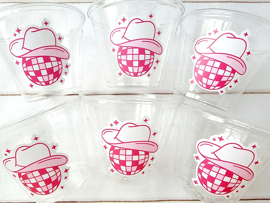 DISCO COWGIRL PARTY Cups -Cowgirl Cups Cowgirl Party Decorations Cowgirl Bachelorette Party Cowgirl Hat Birthday Rodeo Party Cups Disco Ball