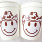 Brown COWBOY HAPPY FACE Cups Cowboy Cups Cowboy Party Favor Cowgirl Bachelorette Party Cowboy Birthday Rodeo Party Cow Print Hat Cups Disco