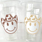 Brown COWBOY PARTY CUPS - Cowboy Cups Cowboy Party Decorations Cowgirl Bachelorette Cow Print Hat Happy Face Cups Cowboy Rodeo Party Cups