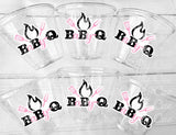 Baby-Q Party Cups Pink BBQ Girl BBQ Baby Shower Party Pink Girl Bbq Party Barbeque Baby Shower BBQ Shower Decoration Barbecue Baby Shower