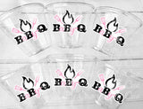Baby-Q Party Cups Pink BBQ Girl BBQ Baby Shower Party Pink Girl Bbq Party Barbeque Baby Shower BBQ Shower Decoration Barbecue Baby Shower
