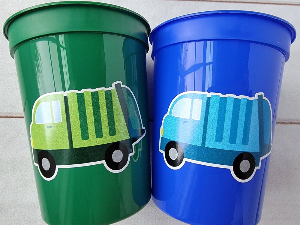 GARBAGE TRUCK PARTY Cups - Garbage Truck Treat Cups Garbage Truck Party Favors Garbage Truck Birthday Favors Trash Garbage Birthday