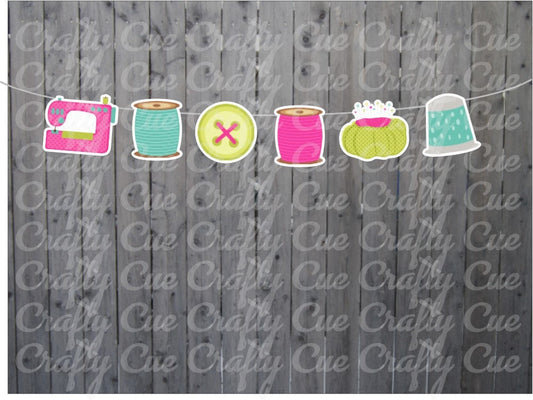 SEWING PARTY GARLAND Sewing Party Banner Sewing Party Decorations