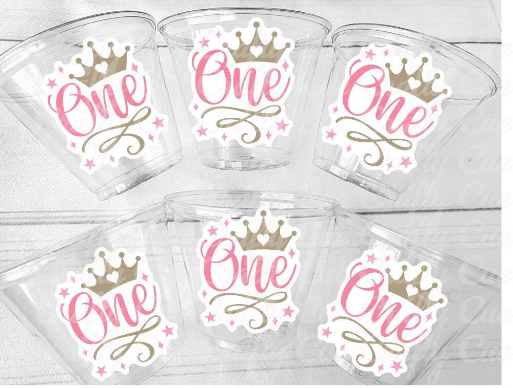 PRINCESS PARTY CUPS - Princess First Birthday Cups Princess 1st Party Cups Princess Party Decoration Princess Party Favors Princess Birthday