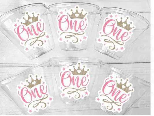 PRINCESS PARTY CUPS - Princess First Birthday Cups Princess 1st Party Cups Princess Party Decoration Princess Party Favors Princess Birthday