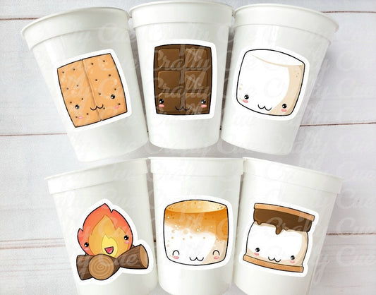 S'MORES PARTY CUPS - S'mores Cups Smores Party Decorations Smores Party Supplies Smores Party Favor Camping Party Cups Camping Party Favors