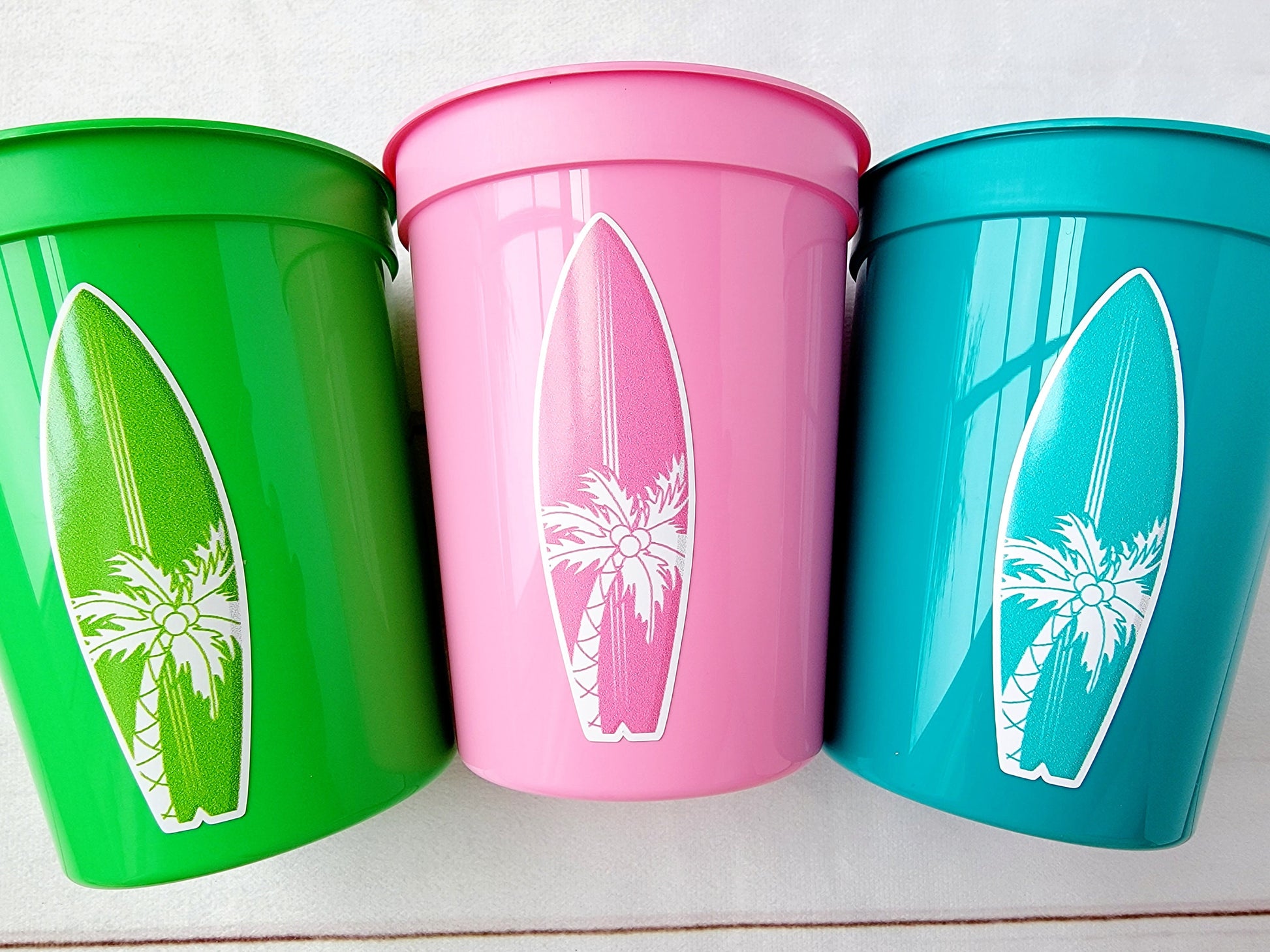 Surf Birthday Cups, The Big One Cups, Hawaii Party Cups, Surf Birthday Party Favor, Surfing Cups, Surfs Up, Surfer, Catch A Wave, Beach Cups