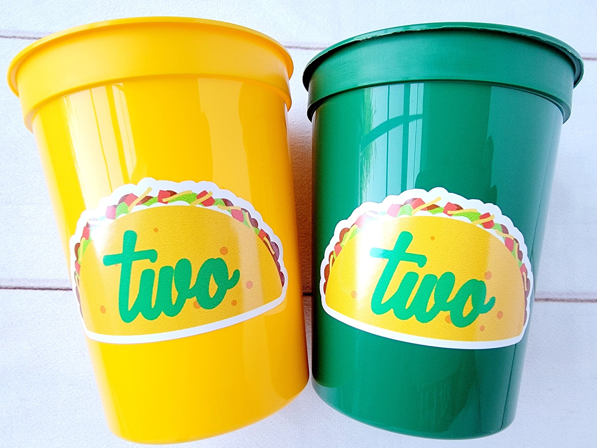 TACO PARTY CUPS - Taco Cups Taco Tuesday Cups Taco Party Taco Birthday Fiesta Party Decorations Cinco De Mayo Taco Twosday Party Taco Favors