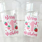 STRAWBERRY PARTY CUPS - Strawberry Birthday Cups Strawberry Cups First Birthday Strawberry Party Decorations Strawberry Baby Shower