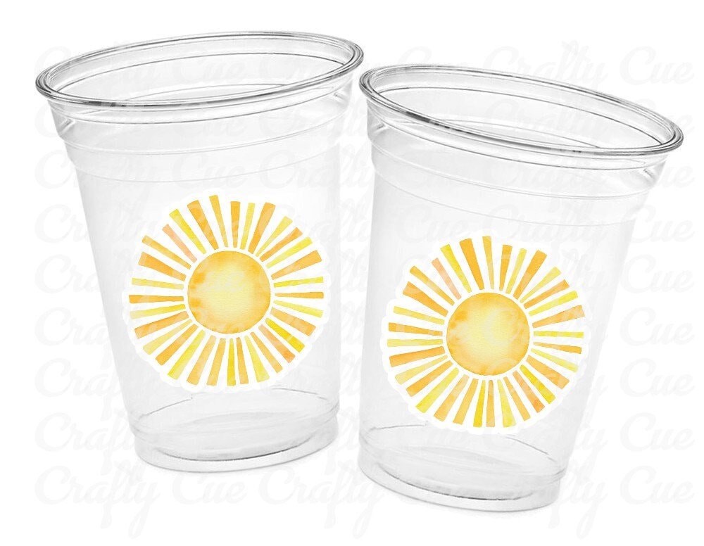 SUN PARTY CUPS - Sunshine Party Cups Sunshine Birthday Sunshine First Birthday First Trip Around The Sun Sunshine Party DecorationSun Favor