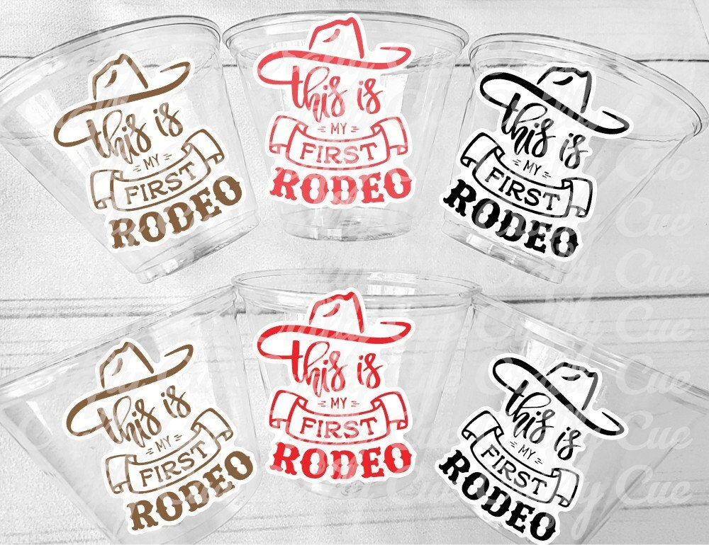 COWBOY PARTY CUPS - My First Rodeo Cowboy Cups First Rodeo Party Favors First Rodeo Party Decorations Cowboy 1st Birthday Decoration Favor