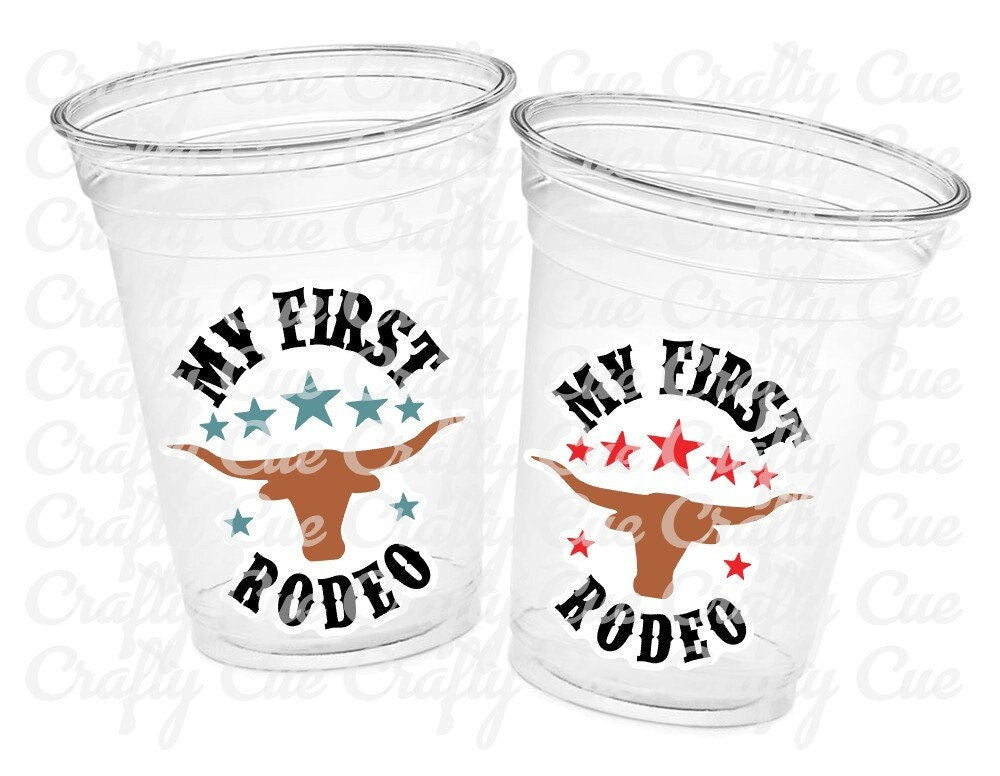 COWBOY PARTY CUPS - My First Rodeo Cowboy Cups First Rodeo Party Favors First Rodeo Party Decorations Cowboy 1st Birthday Decoration Favor