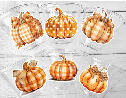 FALL PUMPKIN PARTY - Disposable Fall Pumpkin Party Little Pumpkin Fall Baby Shower Pink Pumpkin Fall Baby shower White Pumpkin Party Cups