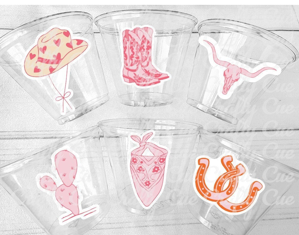 COWGIRL PARTY CUPS - Cowgirl Cups Cowgirl Party Decorations Cowgirl Bachelorette Party Cowgirl Hat Birthday Rodeo Party Cups Let's Go Girls