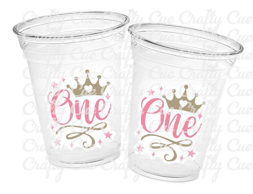 PRINCESS PARTY CUPS - Princess First Birthday Cups Princess 1st Party Cups Princess Party Decoration Princess Party Favors Princess Birthday