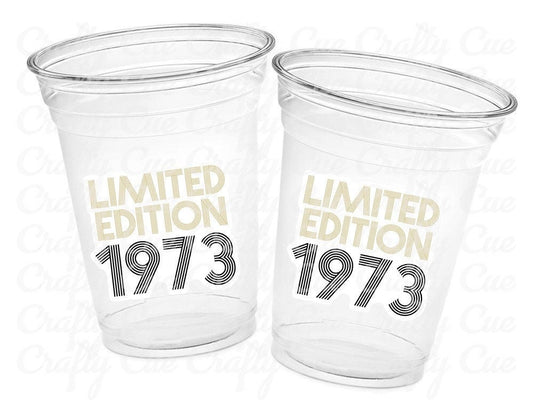 50th PARTY CUPS -Limited Edition 1973 50 and Fabulous 50th Birthday Party 50th Birthday Favors 50th Party Cups 50th Party Decorations 1973