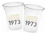 50th PARTY CUPS -Limited Edition 1973 50 and Fabulous 50th Birthday Party 50th Birthday Favors 50th Party Cups 50th Party Decorations 1973