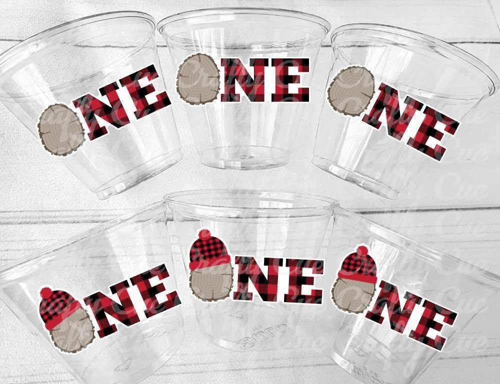 Lumberjack Party Cups Lumberjack First Birthday Lumberjack Party Favors Woodland Party Cups Clipart Red Flannel Cups Lumberjack Decorations