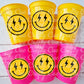 Happy FACE CUPS - One Happy Girl 1st Birthday Happy Happy Face First Birthday Happy Happy Face Cups Happy Face Favors Happy Face
