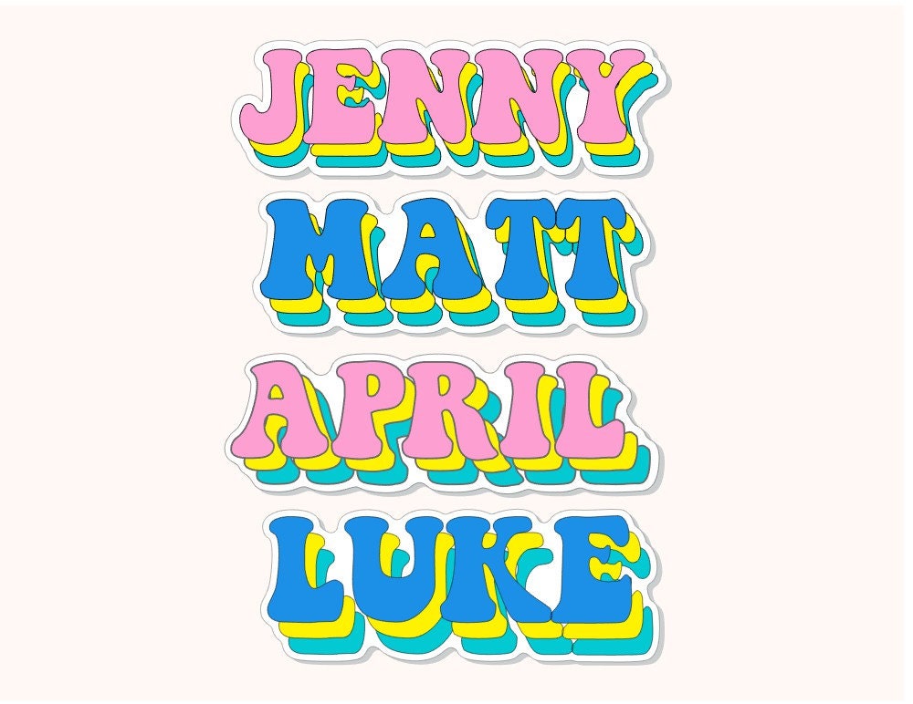 PERSONALIZED NAME STICKER, Name Decal, Personalized Vinyl Name Sticker, Customized Name Stickers, Water bottle sticker, Laptop Decal Sticker