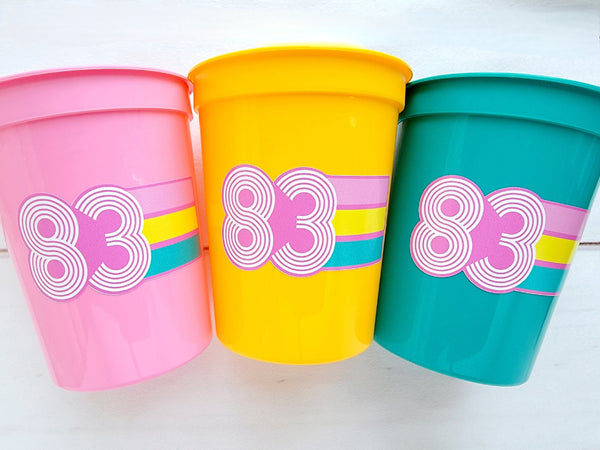 Retro 40th PARTY CUPS - Best of 1983 40th Birthday Party 40th Birthday Favors 40th Party Cups 40th Party Decorations 1983 Birthday 80's Cups