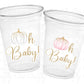 Oh Baby Cups Oh Baby Baby Shower Favors Oh Baby Pumpkin Cups Oh Baby Fall Baby Shower Decorations Neutral Baby Shower Pink White Pumpkkin