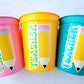 TEACHER PARTY CUPS Teacher Graduation Teacher Gifts Teacher Party Favors Appreciation Back to School Cups School Party Teacher Decoration
