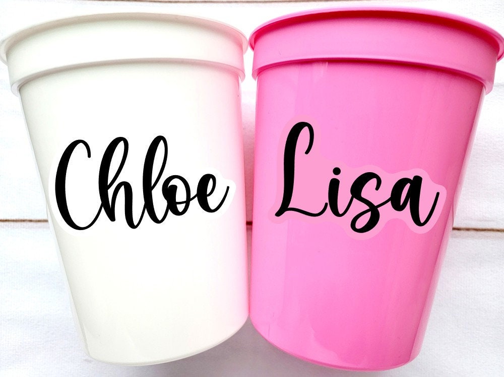 Personalized Birth Flower Cups With Name, Personalized Birth Flower Plastic Cups, Gifts for Her Flower Party Favors Bridesmaid Proposal Cups