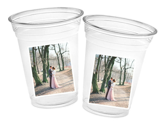 Custom Wedding Cups Custom Plastic Cups Personalized Wedding Cups Custom Engagement Cups Wedding Photo Cups Engagement Party Cups Favors