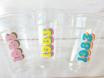 40th PARTY CUPS - 1983 Cups 40th Birthday Party 40th Birthday Favors 40th Party Cups 40th Party Decorations 1983 Birthday Party Cups 80s Cup