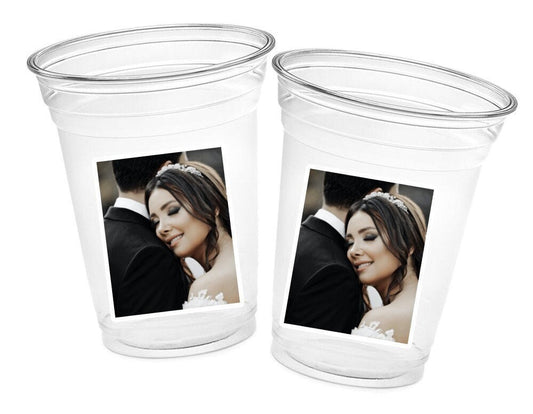 Custom Wedding Cups Custom Plastic Cups Personalized Wedding Cups Custom Engagement Cups Wedding Photo Cups Engagement Party Cups Favors