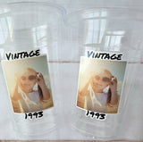 Custom Plastic Party Cups Personalized Party Cups Personaized 30th Personalized 40th Birthday Cups 1984 Custom Face 1994 Vintage 40th Cups