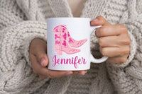 Custom Cowgirl Boot Mug, Cowgirl Gift, Cowgirl Bachelorette Gift, Cowgirl Party Favor, Cowgirl Hat, Custom Cowgirl Gift, Custom Cowgirl Mug