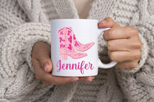 Custom Cowgirl Boot Mug, Cowgirl Gift, Cowgirl Bachelorette Gift, Cowgirl Party Favor, Cowgirl Hat, Custom Cowgirl Gift, Custom Cowgirl Mug