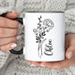 Personalized Birth Flower Coffee Cup With Name, Personalized Birth Flower Mug, Gift for Her, Bridesmaid Proposal Gift, Party Favor Gift Mug