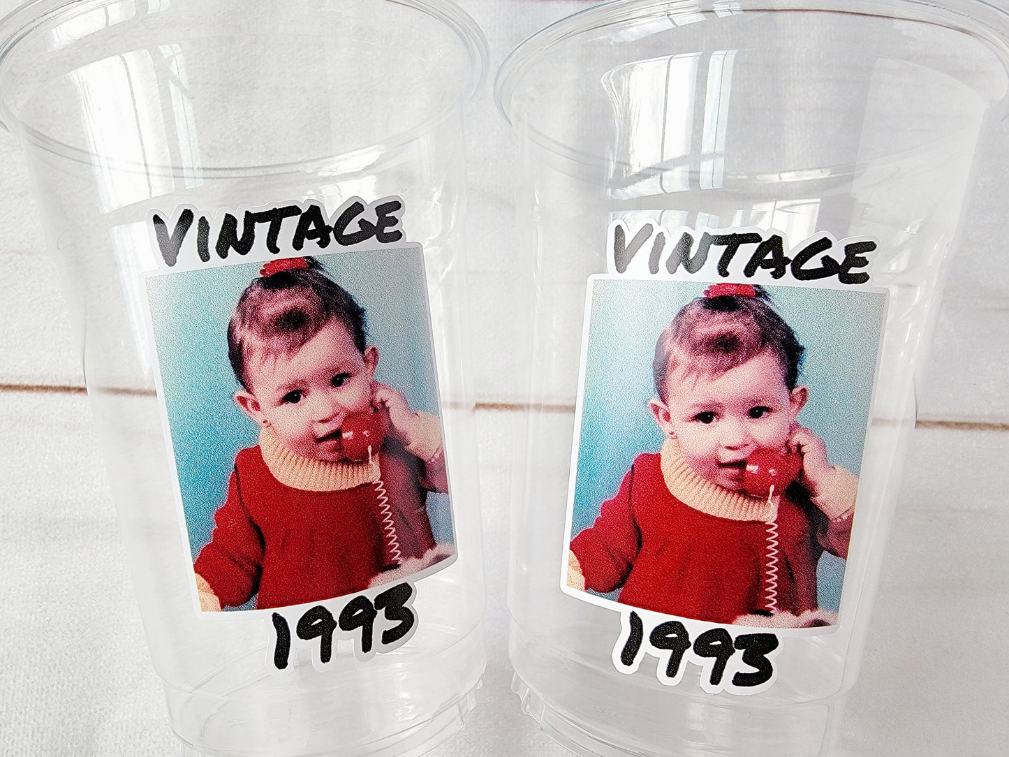 Custom Plastic Party Cups Personalized Party Cups Personaized 30th Personalized 40th Birthday Cups 1984 Custom Face 1994 Vintage 40th Cups