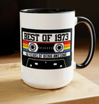 50th BIRTHDAY MUG 50th Party Decorations 50th Party Favors 50th Birthday Gift Cassette Tape Mug Best of 1973 Birthday Vintage 1973 - 15oz