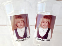 Custom Plastic Cups With Picture Personalized 40th Birthday Cups Vintage 40th Birthday Party Custom Text Custom Face Cups Decorations 1984