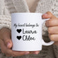 My Heart Belongs to Mug, Personalized Mom Mug with kid names, Mom Mug, Mama Mug Christmas Gift for Mom, Gift for Her, Gift for Him, Grandmom