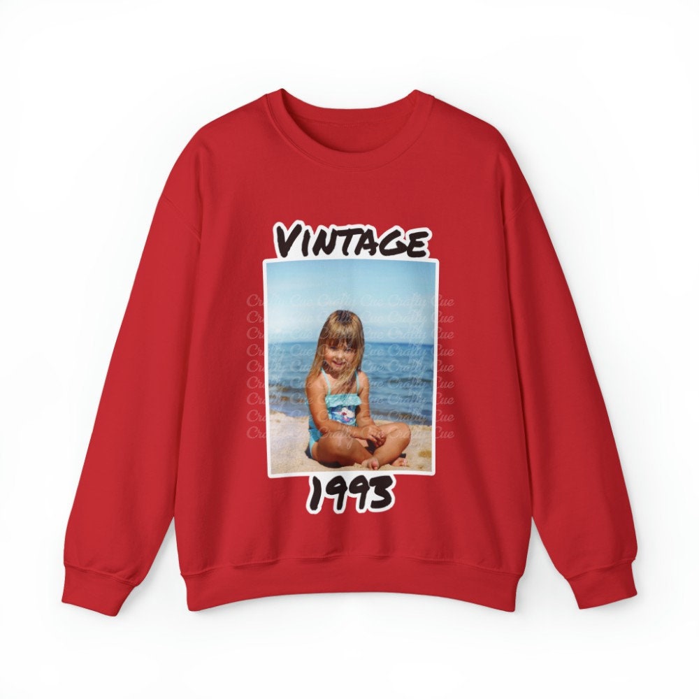 Personalized 1995 Photo Sweatshirt, 1995 Photo Sweater Custom Photo Shirt 1995 Birthday Shirt 1995 Birthday Gift, 30th Birthday Sweatshirt