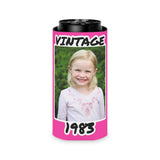 Personalized Can Cooler, 1983 Can Cooler, Custom Picture Can Cooler, Bachelorette Party Favors, Custom Birthday Favor, 40th Favors, Slim Can