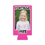 Personalized Can Cooler, 1983 Can Cooler, Custom Picture Can Cooler, Bachelorette Party Favors, Custom Birthday Favor, 40th Favors, Slim Can